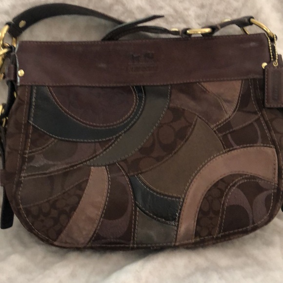 Beautiful vintage Coach bag brown 12x10x4 well loved - Picture 9 of 15